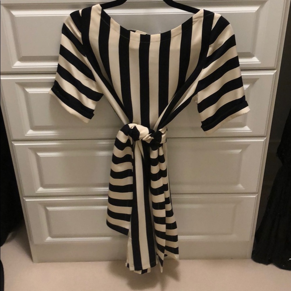 BCBG Maxazria silk striped dress